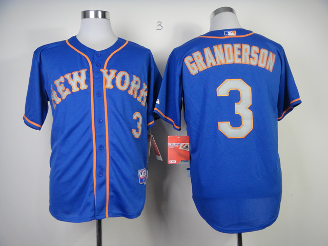 Men New York Mets #3 Granderson Blue MLB Jerseys